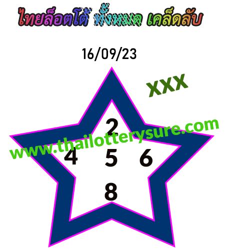 16=09=2023 Thailand Lottery Game's .